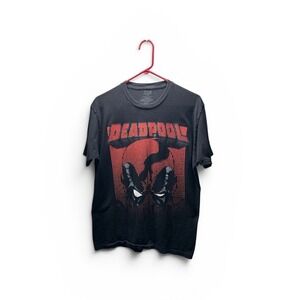 Deadpool Marvel Men's Large Black Graphic T-Shirt Comic Screen Print Tee
